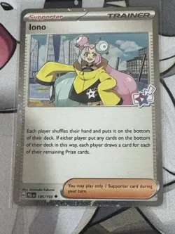 x2 Iono 185/193 Cosmos Holo Promo Premium Tournament Paldea Evolved Pokemon TCG - Image 3