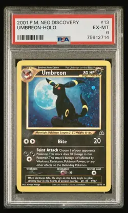 2001 Pokemon Neo Discovery UMBREON-HOLO #13 Holo Rare PSA 6 - Image 1