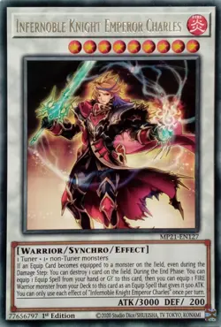 MP21-EN127 INFERNOBLE KNIGHT EMPEROR CHARLES RARE 1ST EDITION YuGiOh CARD - Image 1