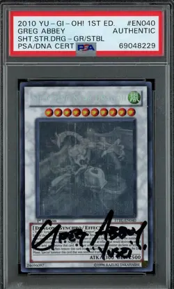 Yugioh Greg Abbey 1st Shooting Star Dragon Ghost Rare STBL-EN040 Signed Auto PSA - Image 1