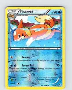 Pokemon TCG Floatzel XY Flashfire 29/106 Reverse Holo Rare Card Played MP - Image 1