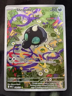 Shroodle 149/132 Me01: Mega Evolution Holo Pokemon Card Full Art Dark Type - Image 1