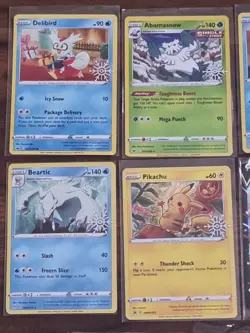 Pokemon Holiday Advent Calendar 2022 Promo Cards Pikachu SWSH153 Snowflake #A1 - Image 2