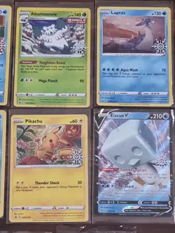 Pokemon Holiday Advent Calendar 2022 Promo Cards Pikachu SWSH153 Snowflake #A1 - Image 3