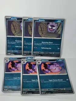 Gastly 102/162 & Haunter 103/162 Pokemon TCG Temporal Forces 3 Of Each Card. - Image 1
