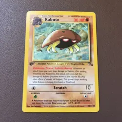 Pokemon TCG Kabuto Fossil 1st Edition Common Card 50/62 Regular - Image 1