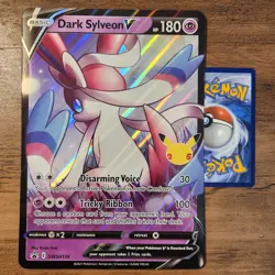 Jumbo Dark Sylveon V SWSH134 NM 2021 Pokemon Celebrations Collection Box Card - Image 1