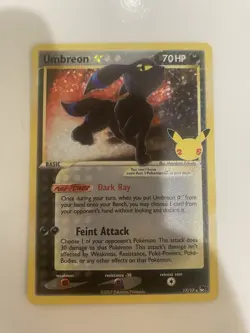 Umbreon Gold Star Holo Pokemon Celebrations Classic Collection Card #17 NM/Mint - Image 1