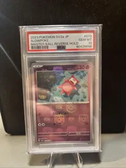 PSA 10 Pokemon Card Slowpoke 079/165 151 Master Ball Reverse Holo SV2a #079 - Image 1