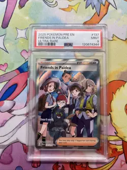 Pokemon TCG Trainer Friends in Paldea Ultra Rare Holo Card 137/131 PrismaticPSA9 - Image 1
