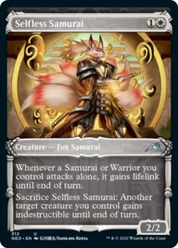 SELFLESS SAMURAI X 4 (SC) N/M KAMIGAWA NEON DYNASTY MAGIC THE GATHERING - Image 1
