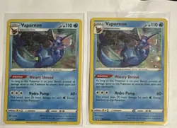 Pokemon Vaporeon Cosmos Holo Rare Holo x2 SWSH072 Black Star Promo - Image 1