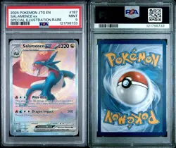 2025 POKEMON JOURNEY TOGETHER SPECIAL ILLUSTRATION RARE #187 SALAMENCE EX PSA 9 - Image 3