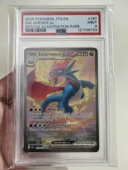 2025 POKEMON JOURNEY TOGETHER SPECIAL ILLUSTRATION RARE #187 SALAMENCE EX PSA 9 - Image 4