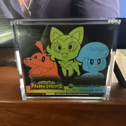 Pokemon Center Exclusive Paldea Evolved ETB Sealed W/ Acrylic Magnetic Case - Image 1