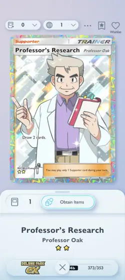Professor's Research 2 Star ⭐⭐ Full Art - Pokemon TCG Pocket - Read Description - Image 2