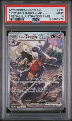 2025 POKEMON DRI EN-SPECIAL ILLUSTRATION RARE #232 CYNTHIA'S GARCHOMP EX PSA 9 - Image 1