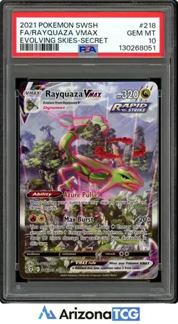 Pokemon 2021 Rayquaza VMAX 218/203 Alt Art Evolving Skies GEM MINT PSA 10 - Image 1