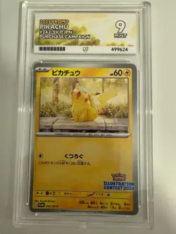 ACE 9 GEM MINT Pikachu Illustration Contest 2024 242/SV-P Promo Pokemon Card - Image 1