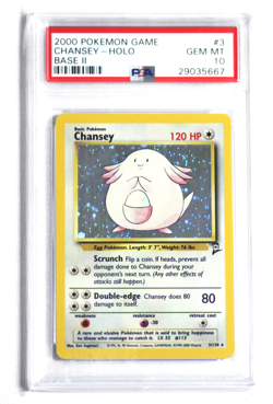 2000 Pokemon Base 2 # 3 Chansey Holo PSA 10 Card GEM MINT! Trusted Seller Pop 28 - Image 1