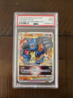 *PSA GRADED* Lucario VSTAR SWSH214 SWSH: Sword & Shield Promo Cards Holo - Image 1