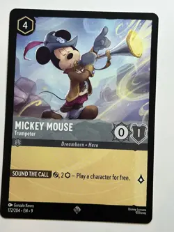 Mickey Mouse - Trumpeter Super Rare Fabled 172/204 NM Lorcana Card - Image 1