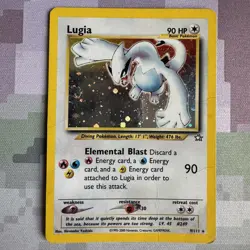 Pokemon Lugia 9/111 Neo Genesis Unlimited Holo Heavily Played/Damaged Card Swirl - Image 1