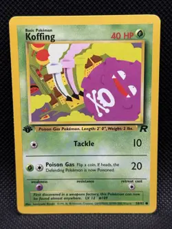Koffing 1st Edition Pokemon Card Team Rocket 58/82 Near Mint NM - Image 1