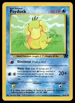 Psyduck 65/82 Pokemon Card Team Rocket Common 50 HP Lightly Played H36 - Image 1