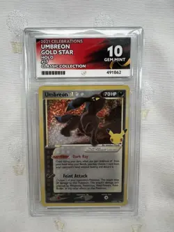 Pokemon Umbreon TCG Gold Star Ace 10 Celebrations Card 17/17 PERFECT SUBGRADES - Image 1