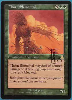 Thorn Elemental Urza's Destiny NM Green Rare SIGNED CARD (410651) ABUGames - Image 1