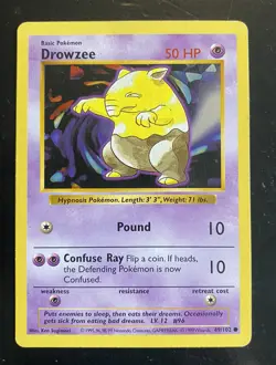 Pokemon Card Drowzee Base Set 49/102 SHADOWLESS WoTC 1999 Vintage TCG - Image 1