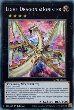 MP21-EN016 LIGHT DRAGON @IGNISTER COMMON 1ST EDITION YuGiOh CARD - Image 1