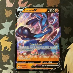 Pokemon TCG Lucario v Champions Path Holo Ultra Rare Card 027/073 - Image 1