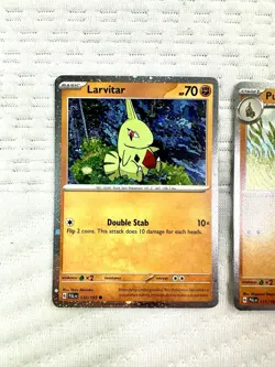 Pokemon TCG Larvitar + Pupitar + Tyranitar COSMO FOIL PROMO Cards Set NM/M - Image 3