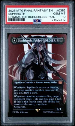 PSA 10 MTG Final Fantasy Sephiroth, Fabled SOLDIER Borderless Foil #0382 - Image 3