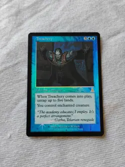 Treachery FOIL Urza's Destiny LP Rare Blue Enchantment MTG - Image 1