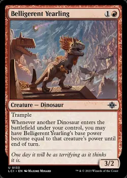 x4 Belligerent Yearling - Foil U MTG The Lost Caverns of Ixalan M/NM, English - Image 1