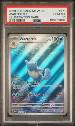 2023 POKEMON MEW EN-151 ILLUSTRATION RARE #171 WARTORTLE PSA 10 - Image 1