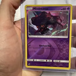 Pokemon TCG Misdreavus 39/111 Sm-Crimson Invasion Reverse Holo NM Pokemon Card - Image 1