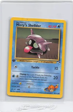 MISTY’S SHELLDER 89/132 - 1ST EDITION - Gym Hero - VINTAGE Pokemon Card - NM/LP - Image 1