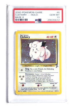 2000 Pokemon Base 2 #6 Clefairy Holo PSA 10 Card GEM MINT! Trusted Seller Pop 21 - Image 1