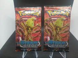 2016 POKEMON XY STEAM SIEGE LOT OF 2 BOOSTER PACKS FACTORY SEALED - Image 1