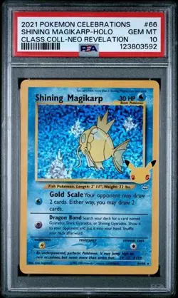 NEW CERT🔥 SHINING MAGIKARP #66 CELEBRATIONS POKEMON PSA 10 GEM MINT - Image 1