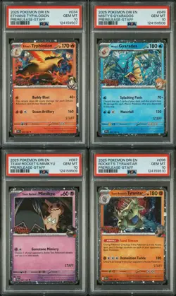 Pokemon Destined Rivals Pre-release Promo STAFF Sequential PSA 10 Full Set - Image 3