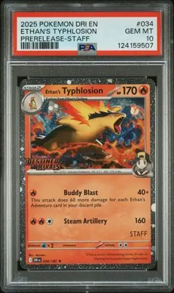 Pokemon Destined Rivals Pre-release Promo STAFF Sequential PSA 10 Full Set - Image 4