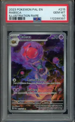 2023 POKEMON PAL EN-PALDEA EVOLVED ILLUSTRATION RARE #215 RABSCA PSA 10 - Image 1