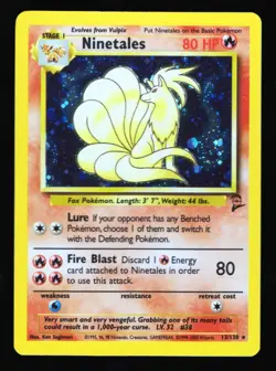 Ninetales Pokemon TCG 13/130 Base Set 2 Holo Vintage NM - Image 1