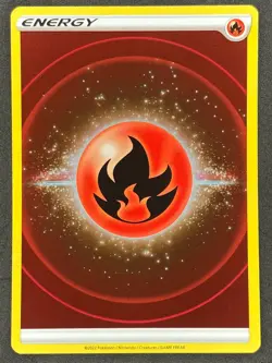 Pokemon Fire Energy Holo 2022 Unnumbered Crown Zenith NM - Image 1