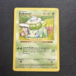 Pokemon Bulbasaur 44/102 WotC Base Set Shadowless Unlimited LP - Image 1